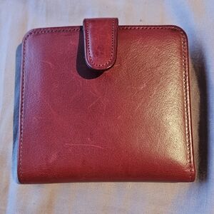 Coach Red Leather Vintage Kisslock Bifold Wallet